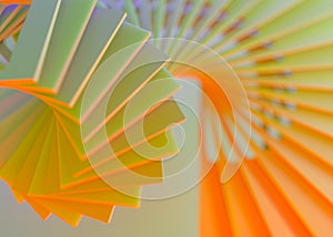 Geometric orange background with different color tones. 3D illustration