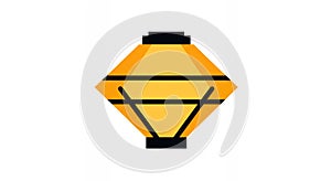 Geometric Orange Lantern Icon on White