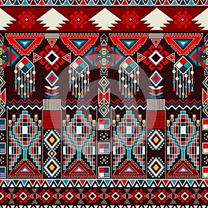 Geometric ornament for ceramics, wallpaper, textile, web, cards. Ethnic pattern. Border ornament. Native american design photo