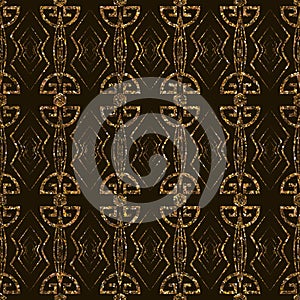 Geometric ornament gold seamless pattern. Modern chines texture.