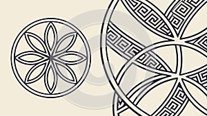 Geometric ornamental circle pattern abstract design vector design Generative AI