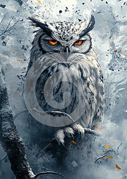 Geometric Owl Tattoo Design photo