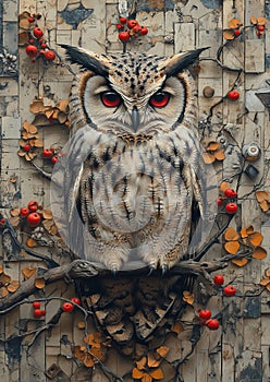 Geometric Owl Tattoo Design photo