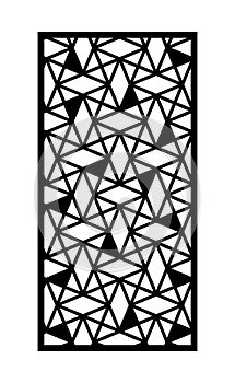 Geometric panel, screen, fence. Modern cnc pattern. Laser cutting template for interior partition, room divider, privacy