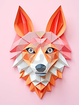 Geometric paper fox head photo