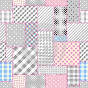 Geometric patchwork pattern of a squares.