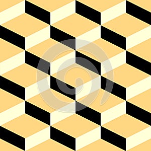 Geometric pattern black cream and orange