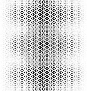 Geometric pattern of black figures on a white background.Option with a AVERAGE fade out