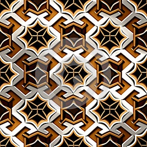 geometric pattern with blacklight,brown and white colors