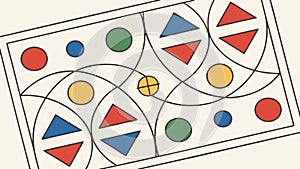 Geometric pattern board game abstract design element, vector design Generative AI