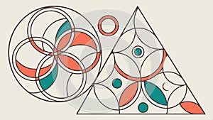 Geometric pattern with circular and triangular shapes abstract design vector design Generative AI