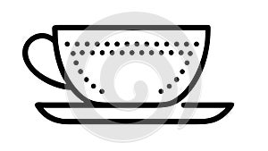 Geometric Pattern Coffee Cup Outline Vector, vector design Generative AI