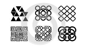 Geometric Pattern Collection with Triangles Circles and Squares for Design Projects
