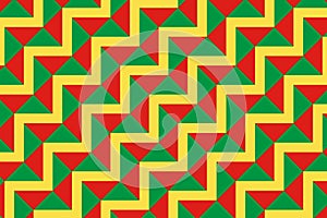 Geometric pattern in the colors of the national flag of Republic of the Congo. The colors of Republic of the Congo