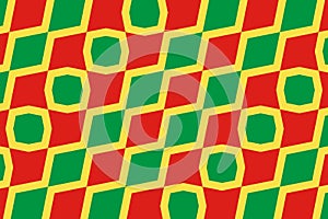 Geometric pattern in the colors of the national flag of Republic of the Congo. The colors of Republic of the Congo