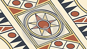 Geometric Pattern with Compass Rose, Directional Abstract Design, vector design Generative AI