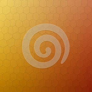 A geometric pattern composed of hexagonal shapes fills the image. The background