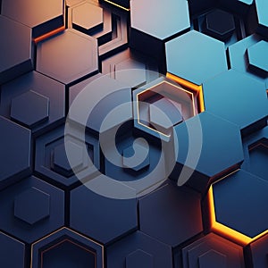Geometric pattern composed of interlocking hexagonal shapes, some with