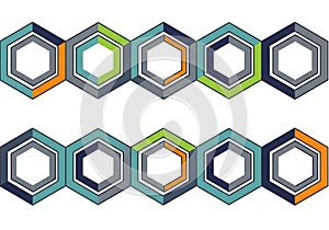 Geometric pattern composed of interlocking hexagons