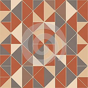 Geometric pattern composed of triangles in an interlocking design. Predominantly uses shades of