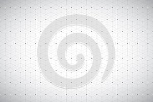 Geometric pattern with connected line and dots. Grey graphic background connectivity. Modern stylish polygonal backdrop