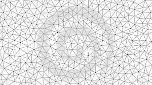 Geometric pattern of connected triangles forming a mesh structure on a white background, abstract design element