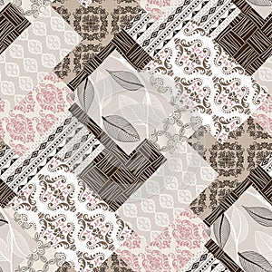 Geometric and seamless pattern.Silk scarf design, fashion textile. photo