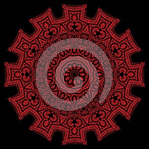 Geometric pattern design red mandala