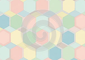 Geometric pattern features an array of hexagons in a pastel color