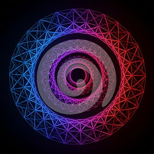 AI Generated A dynamic explosion of multicolored particles spreads outward against a black