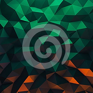 Geometric pattern featuring an abstract 3D low-poly design. Composed of triangular