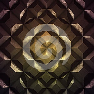 Geometric pattern featuring a 3D tessellated design, composed of pyramidal shapes