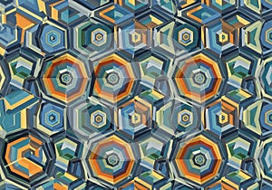 Geometric pattern featuring hexagonal shapes arranged