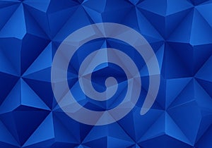 Geometric pattern featuring interconnected blue polygons, creating a three-dimensional effect. Each