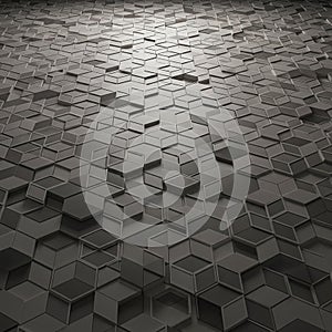 Geometric pattern featuring interconnected hexagonal and pentagonal