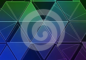 Overlapping transparent triangles with thin outlines, creating a dynamic and