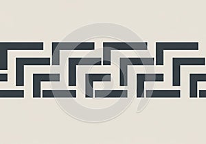 Geometric pattern featuring interlocking black L-shapes on a light