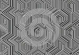 Geometric pattern featuring interlocking black and white