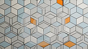 Geometric pattern featuring interlocking cubes in an isometric design