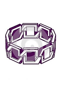 A geometric pattern featuring interlocking hexagonal shapes,