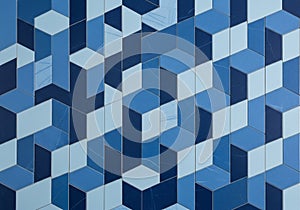 Geometric pattern featuring interlocking hexagonal tiles in varying