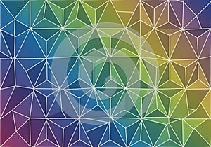 Geometric pattern featuring interlocking polygons and triangles outlined in white. The background