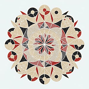 Geometric pattern featuring interlocking shapes and intricate