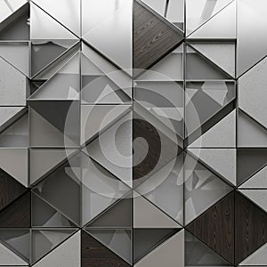 Geometric pattern featuring interlocking triangles and rectangles