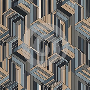 Geometric pattern featuring an intricate 3D illusion of interlocking