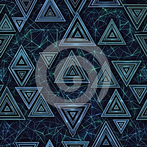 Interconnecting lines form a complex network, creating a sense