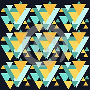 blue and yellow triangle fabric 1