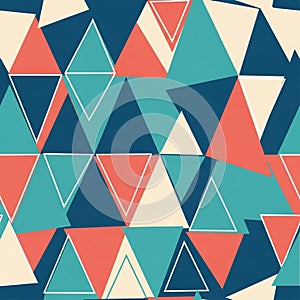 Geometric pattern featuring overlapping triangles in various colors