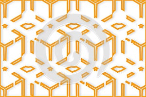 Geometric pattern featuring a repeating design of interconnected hexagonal