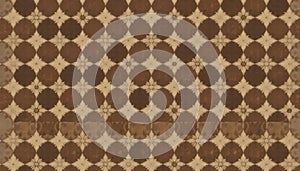 Geometric pattern featuring a repeating design of interlocking circular motifs an